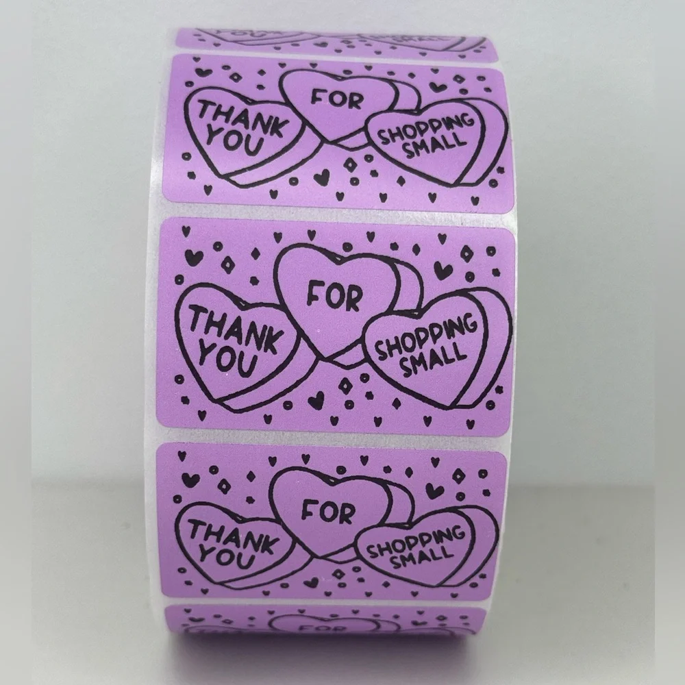 Thank You For Shopping Small, Valentine's Day Happy Mail Sticker, Heart Stickers - Picture 3 of 9